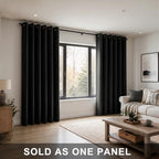 KOUFALL Blackout 84 Inch Extra Wide for Bedroom Sliding Glass Patio Door, Grommet Darkening Large Window Shade Dark Black Out Wall Curtains for Living Room, 80 Width by 84 in Length, Black - Image 3