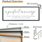 SRSZHIYUE A Perfect Marriage Wedding Decor Sign, 40"×15", Black - Image 2