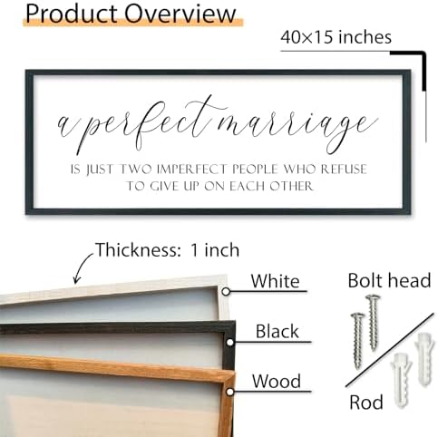 SRSZHIYUE A Perfect Marriage Wedding Decor Sign, 40"×15", Black - Image 2