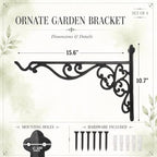 Landhoow 4 Pcs 15.6" Cast Iron Hanging Outdoor Wall Hanger, Black - Image 3