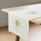 Hand-Embroidered Cotton Table Runner, 16 x 96 Inch, Yellow Dandelion by EmbroideryLinenVN