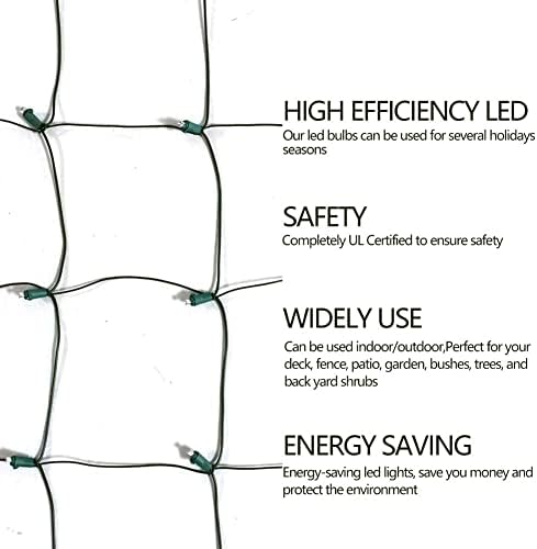 HISHINY Christmas Net Lights Outdoor for Bushes,100LED 5X5ft Connectable Bush Yard Mesh Shrub Net Light Decorations for Party, Holiday, Wedding, Tree,Home Decor(Red White Green) - Image 6