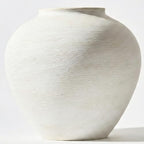 Large White Vase for Centerpieces - 11" Wide Textured Stone Look by RyddeligHome-AestheticHomeDecor