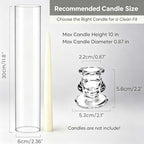 Hurricane Glass Candle Holders 12pcs Candlestick Holders for Taper Candles Centerpieces for Tables Wedding Birthday Party Home Decor - Image 5