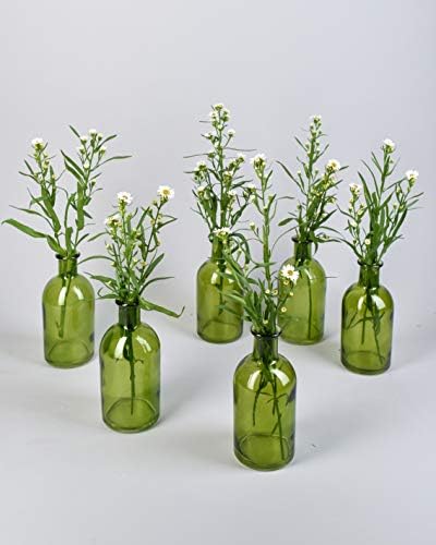 Serene Spaces Living Dark Green Bottle Bud Vase, Apothecary Jars, Centerpiece for Wedding Reception, Elegant Antique Decoration, Mini Flower Vases, 2.25" Diameter & 5.25" Tall, Pack of 48 - Image 2