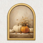 Wheatwin Fall Wall Decor, Pumpkins Gold Arched Framed Wall Art Fall Artwork by Wheatwin