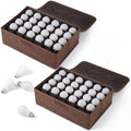 2 Pcs Light Bulb Organizer Storage Box Ornament Storage with 30 Dividers Foldable Bulbs Organizer with Lid Sturdy PP Board Fits Various Standard Dustproof Fabric Case for Home Vbs (Coffee) by Acellegic