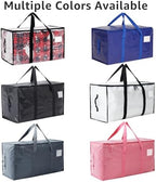 Moving Bags Heavy Duty Extra Large, Moving Boxes, Moving Supplies Essentials,Storage Bins with Lids, Plastic Packing Totes, Storage Bags for Clothes with Handles & Zippers(Pink, 6 Pack) - Image 2