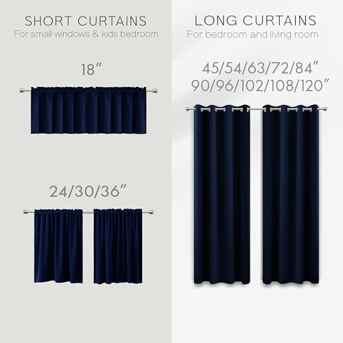 KOUFALL Navy Blue Curtains 90 Inches Long for Living Room Blackout 52 Inch Wide Curtains for Bedroom Window,52x90 in Length - Image 6
