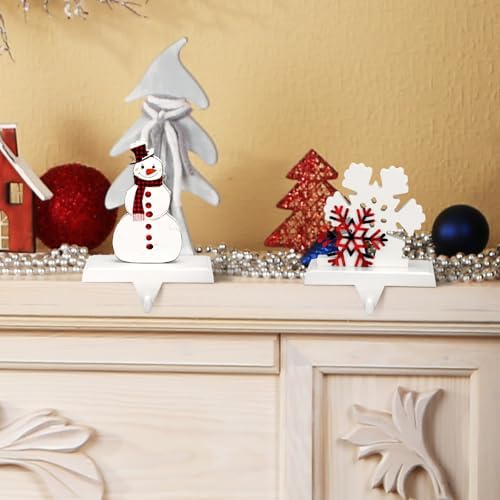 Hicarer 4 Pack Christmas Stocking Holders for Fireplace Mantel - Image 3
