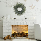 20 Inch Norfolk Pine Winter Wreath (Green & White) - Artificial Pine Greenery Christmas Winter Wreaths for Front Door Porch Wall Window Porch Fireplace Indoor Outdoor Decor Decorations - Image 5
