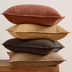 MIULEE Orange Boho Linen Decorative Pillow Covers 18x18 Inch Pack of 4 - Image 3