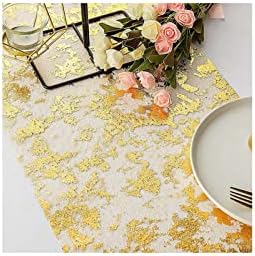 Gold Table Runner 11 Inch x 100 Feet Inches, Glitter Metallic Mesh Gold Runner Roll Table Decorations for Wedding, Baby Shower, Birthday, Christmas - Image 5