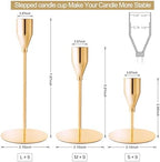 Gold Candlestick Holders, Metal Taper Candle Holders, Bulk Set of 27 - Image 2