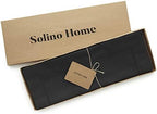 Solino Home Cotton Linen Placemats Black Hemstitch, 14 x 19 in, Set of 6 - Image 3