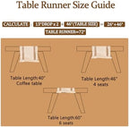 Niviy Boho Table Runners 120 Inches Long Farmhouse Macrame Table Runner Cotton Linen Woven Table Runners for Fall Dining Table Home Decor, Beige & Brown - Image 4