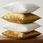GIGIZAZA Pack of 4 Decorative Velvet Pillow Covers 20x20 Ivory Gold - Image 4