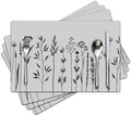 Flower Placemats Set of 4 - Spring Floral Faux Leather Heat Resistant Placemats for Dinner Table, Non-Slip Waterproof Oil-Proof Washable Reusable Placemat for Indoor Outdoor Kitchen, 15.75In*11.81In by Unknown