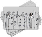 Flower Placemats Set of 4 - Spring Floral Faux Leather Heat Resistant Placemats for Dinner Table, Non-Slip Waterproof Oil-Proof Washable Reusable Placemat for Indoor Outdoor Kitchen, 15.75In*11.81In by Unknown