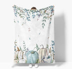 Blue Pumpkin Flannel Throw Blanket 80X60in - Image 5