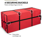 ZOBER Wide Christmas Tree Storage Bag - Maximum Accessibility - Fits 7.5 Ft Trees - 600D Oxford Fabric Christmas Tree Bag For Storage Box For Xmas - Strong, Durable Straps & Handles - Card Slot - Red - Image 4