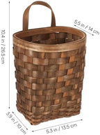 SHOWERORO Wall Storage Basket Hand-Woven Hanging Fruit Basket for Vegetables Snacks Candy and Seasoning Farmhouse Wall Hanging Flower for Kitchen Garden Home Decor 7.08 X 6.69 X 5.31 in - Image 2
