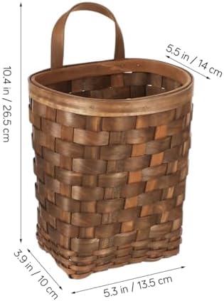 SHOWERORO Wall Storage Basket Hand-Woven Hanging Fruit Basket for Vegetables Snacks Candy and Seasoning Farmhouse Wall Hanging Flower for Kitchen Garden Home Decor 7.08 X 6.69 X 5.31 in - Image 2