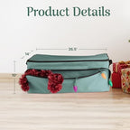 Christmas Ornament Storage Box - Christmas Ornament Organizer Storage Box with 3 Trays, Adjustable Grids, and Large Front Zipper Pocket - Fits up to 72 Bulbs and Decorations by Elf Stor (Green) - Image 6