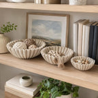 YMXYJM Decorative Bowl Set of 3, Fluted Resin Bowls for Home Decor, Beige - Image 5