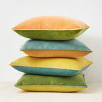 MONDAY MOOSE Decorative Throw Pillow Covers Cushion Cases, Set of 4 Soft Velvet Modern Double-Sided Designs, Mix and Match for Home Decor, Pillow Inserts Not Included (22x22 inch, Yellow/Green) - Image 5