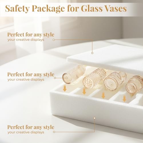 24 Pack Bud Vase in Bulk - BEAHOT Gold Flower Vases for Wedding Decorations, Glass Vase for Table Decorations, Small Vase for Home, Mother's Day, Centerpieces, Party, Office (Gold) - Image 6