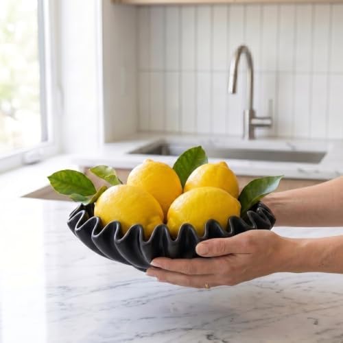 FESTGLOX Black Decorative Bowl, Decorative Fruit Bowls for Kitchen Counter - Image 6