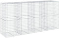 vidaXL Gabion Basket with Cover 157.5"x39.4"x78.7" Galvanized Iron by vidaXL