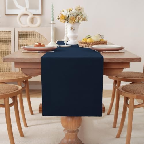 100% Pure French Linen Table Runner (Navy,14x132 Inch) by TritonLinen