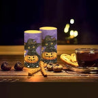 Halloween Flameless Candles with Remote, 2 Pack LED Battery Operated Candles for Halloween Party Multicolor Flameless Electric Pillar Candle with Black Cat Ghost - Image 7