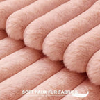 Pallene Faux Fur Decorative Throw Pillow Covers 24x24 Set of 2, Pink - Image 2