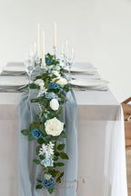Ling's moment 5 FT Dusty Blue Artificial Flower Garland - Image 4
