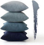 MIULEE Soft Corduroy Decorative Throw Pillow Covers Blue Navy Series 16x16 - Image 4