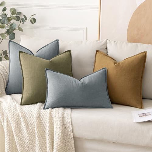 MIULEE Decorative Linen Pillow Covers 20x20 Inch Gray - Image 4