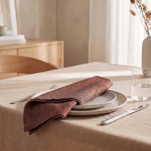 Urban Villa Cloth Napkins Cotton 20x20 (Set of 12) Black/Orange - Image 4