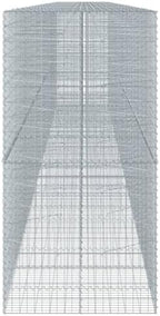 vidaXL Gabion Basket with Cover 452.8"x39.4"x78.7" Galvanized Iron - Image 6