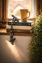 Industrial Abstract Cast Iron Art Sculpture Couple - Man Lifting Woman from Ledge - Modern Love Gift for Couples Cast Iron Shelf Decor for Home, Farmhouse, Bedroom, Living Room - Image 6