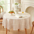 Zobesta Linen Table Cloth Round 70 Inch Plaid Browm Round Tablecloth 70 in by ZOBESTATABLECLOTH