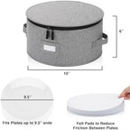 Stack Store Plus More China Storage Case for Salad Plate - 10" W x 6" H - Includes 12 Felt Dividers. Hard Shell and Stackable with Padded Interior - Image 2