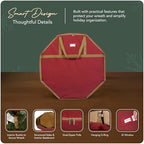 Covermates Deluxe Wreath Storage Bag, 36" Diameter x 8" H, Red - Image 4