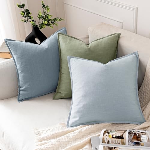 MIULEE Decorative Linen Euro Sham Pillow Covers 26x26 Sage Green - Image 4