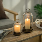 Sziqiqi Hurricane Candle Holder Lanterns: Pillar Candle Holders Set of 2 - Image 3