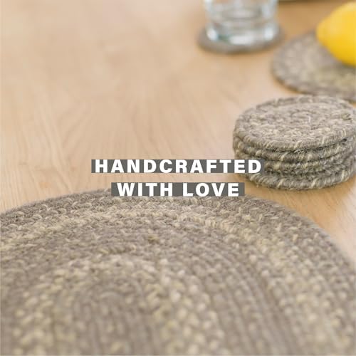 Homespice Grey Cloud Jute Braided Placemats, Oval 13x19 Set of 4 - Image 3