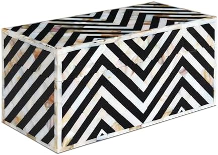 Handicrafts Home Large Decorative Storage Box with Lid– 10x5x5” Coffee Table Organizer, Keepsake-Decorative Boxes for Home Decor, Stylish Decorative Box for Office Décor-Nacre Trance by HandicraftsHome
