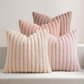 MIULEE Faux Fur Plush Decorative Throw Pillow Covers 18x18, Pink by MIULEE